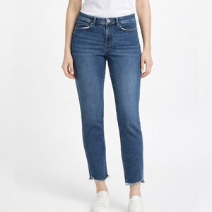 J. Jill Womens Authentic Fit Slim Ankle Jeans Size 10 Raw Hem Mid Rise Casual